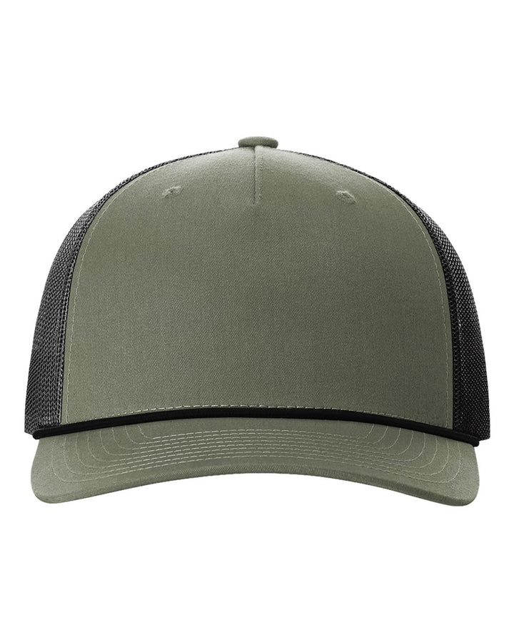 Richardson Five-Panel Trucker Rope Cap - 112FPR Loden Green / Black
