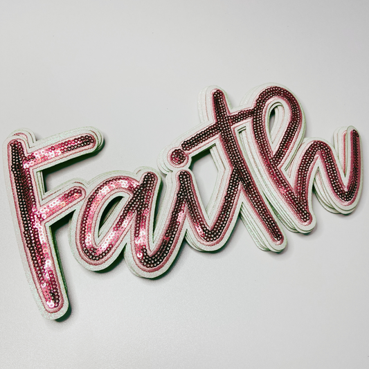 10” Faith in Pink - Sequin Patch