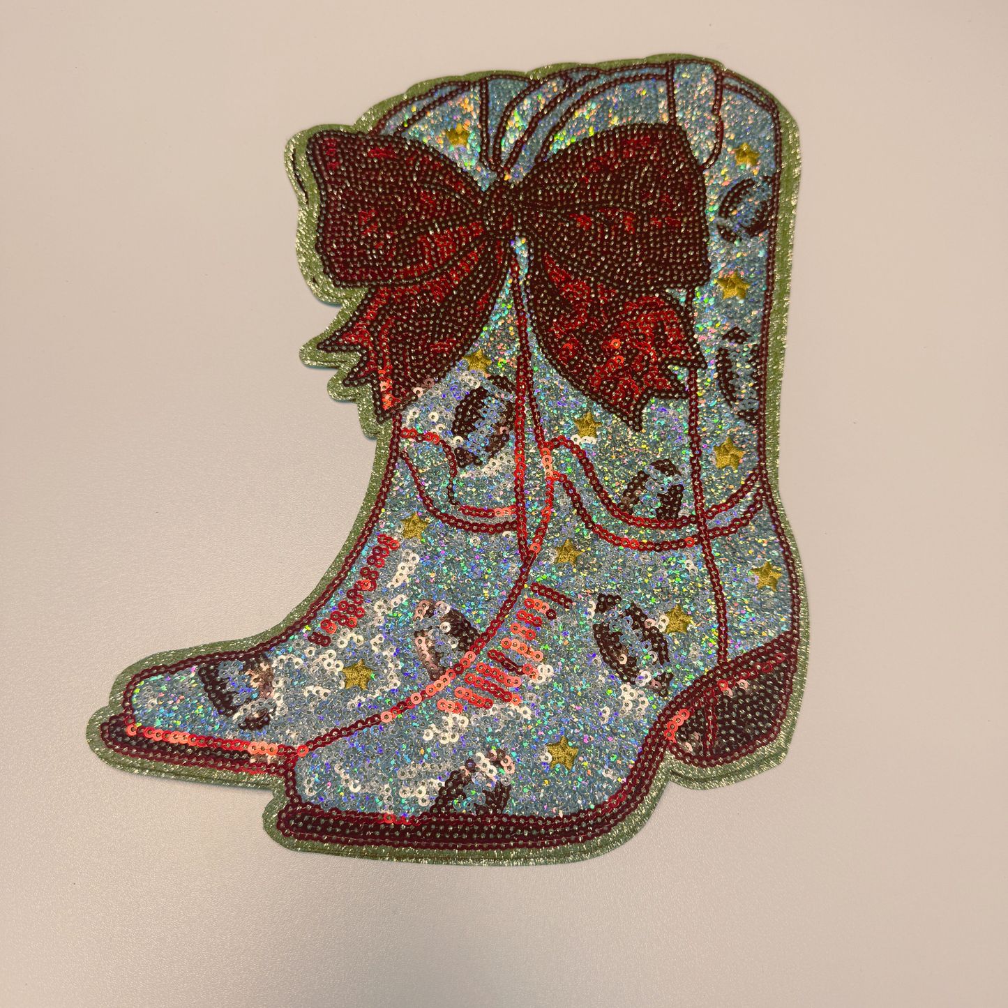 10" Football Cowboy Boots  - Sequin Patch