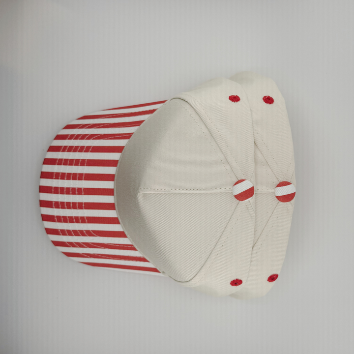 TEELUX - Cotton Structured Hat Blank -  SNAP BACK - RED / WHITE STRIPES