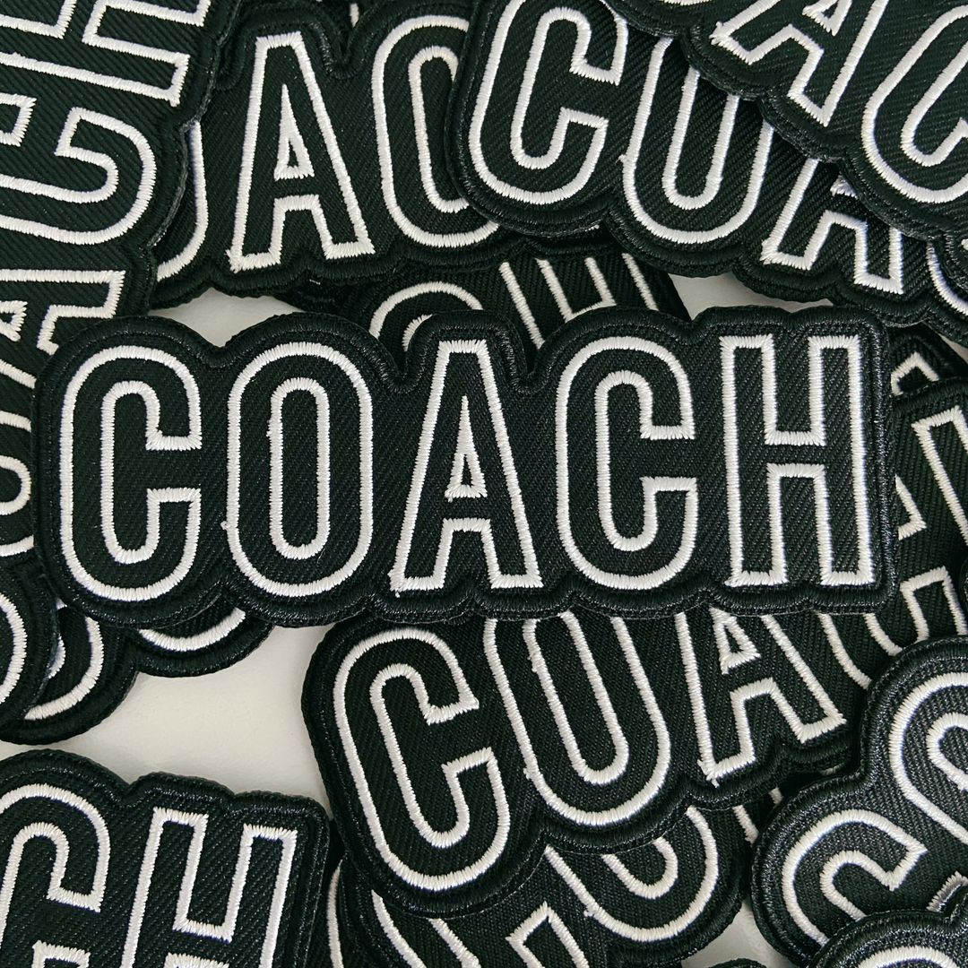 4" COACH in White &amp; Black -  Embroidered Hat Patch