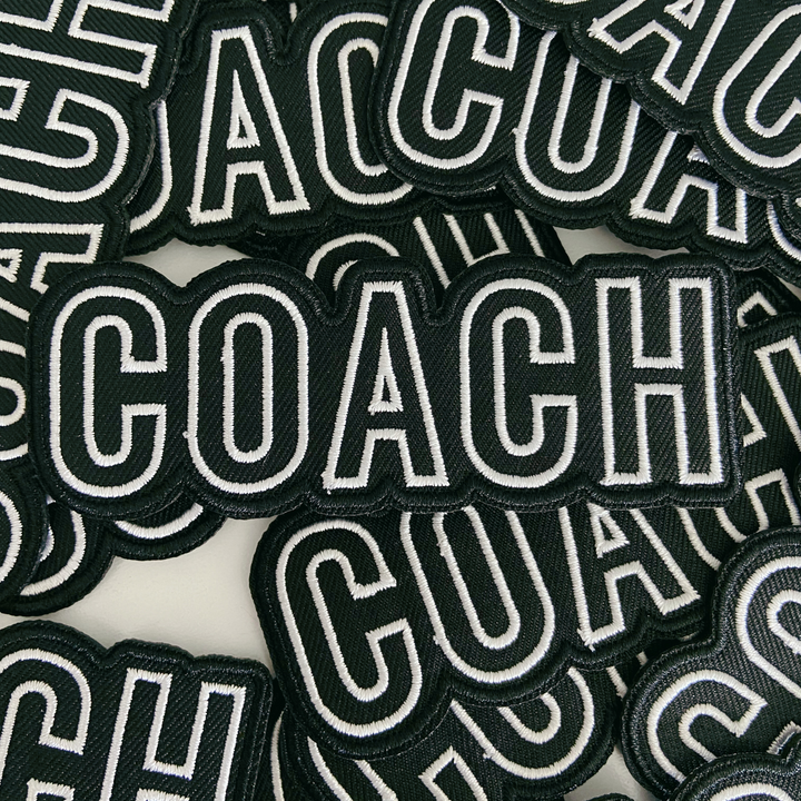 4" COACH in White &amp; Black -  Embroidered Hat Patch