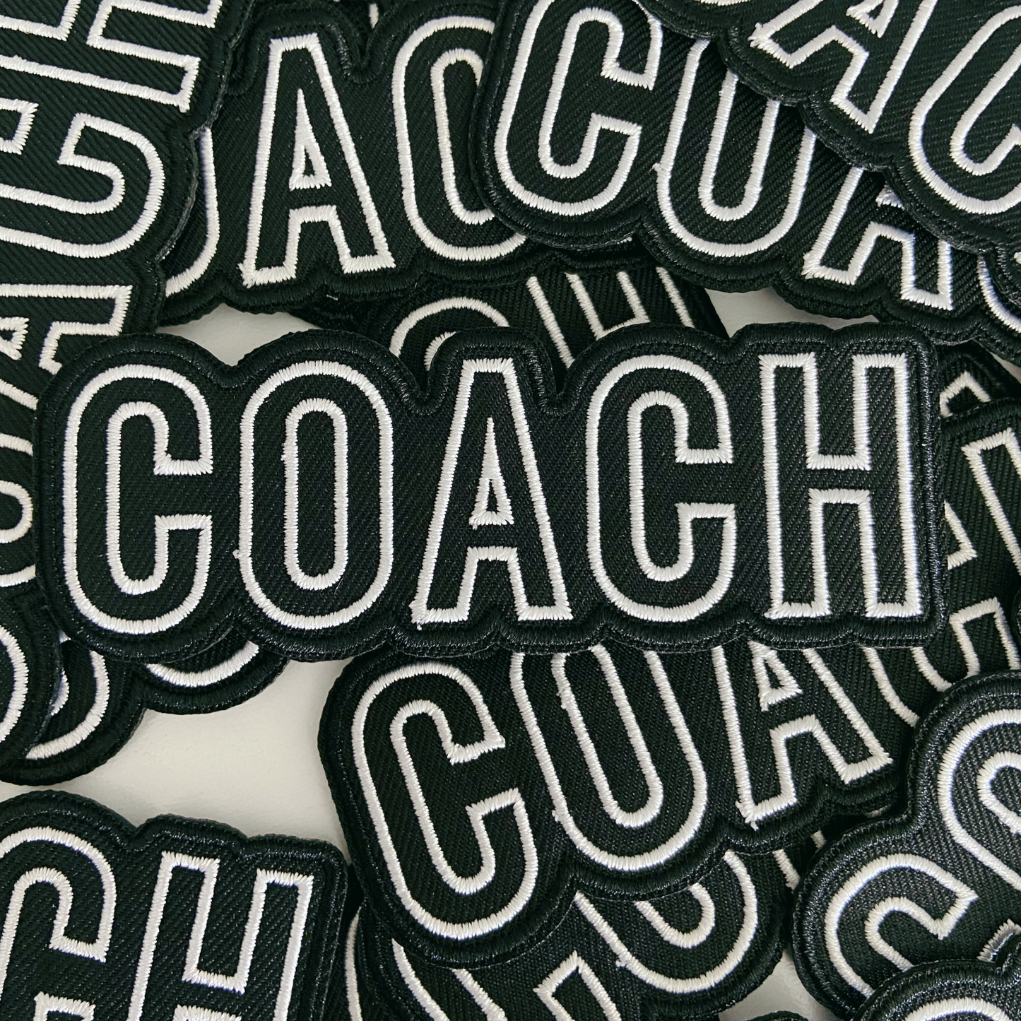 4" COACH in White & Black -  Embroidered Hat Patch