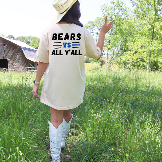 (shirt not included) BEARS vs ALL Y'ALL -  DTF TRANSFER  ( COLD PEEL)