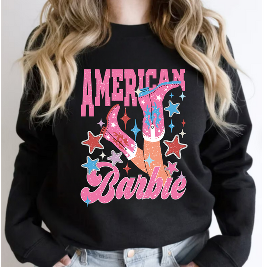 (shirt not included) American Barbie - Matte Clear Film Transfer