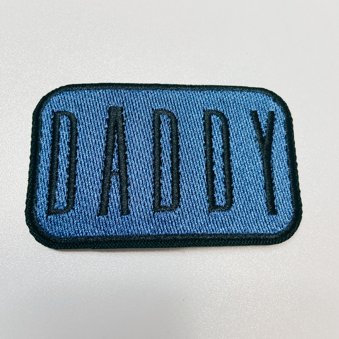 3" DADDY in Blue &amp; BLACK-  Embroidered Hat Patch (NEW)