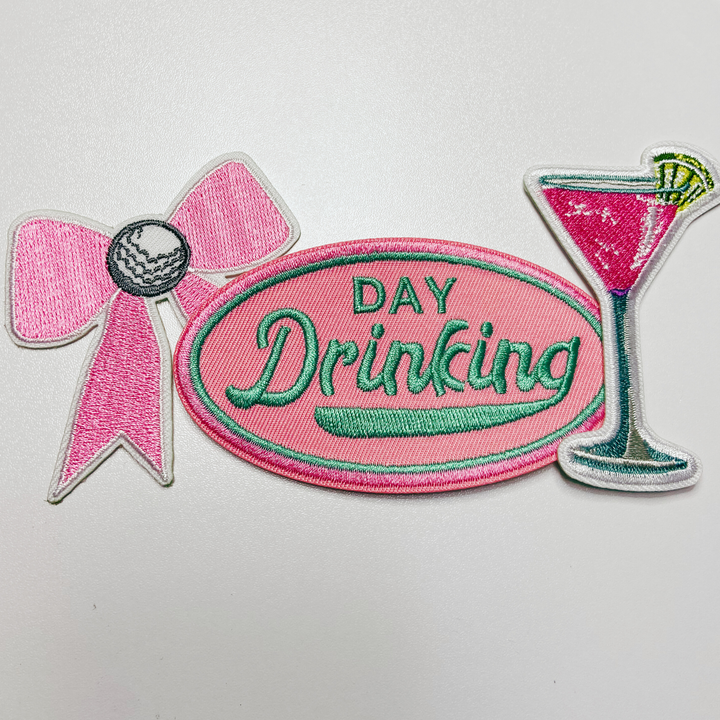3"  Pink Cocktail  - Embroidered Hat Patch