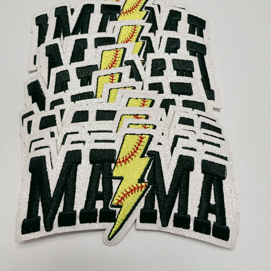 4” Softball Mama - Embroidered Hat Patch