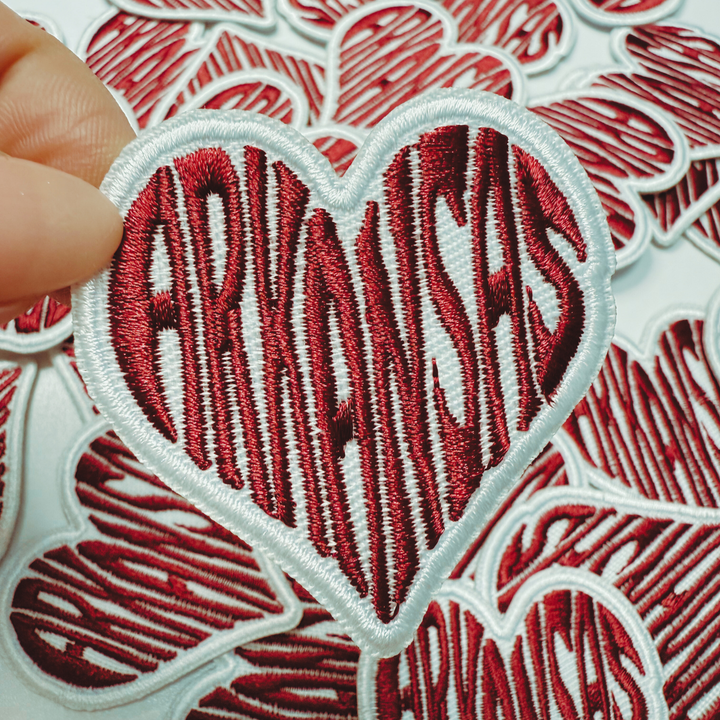 2" Arkansas Heart -  Embroidered Hat Patch