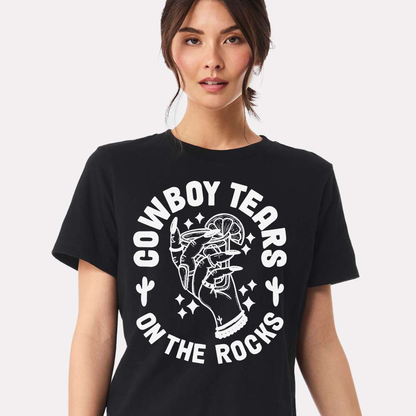 Graphic T Shirt - Cowboy Tears On The Rocks - 100% Cotton