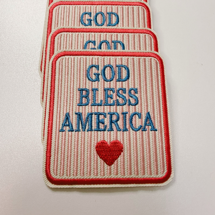 God Bless America (2.25" x 2.5") -  Embroidered Hat Patch