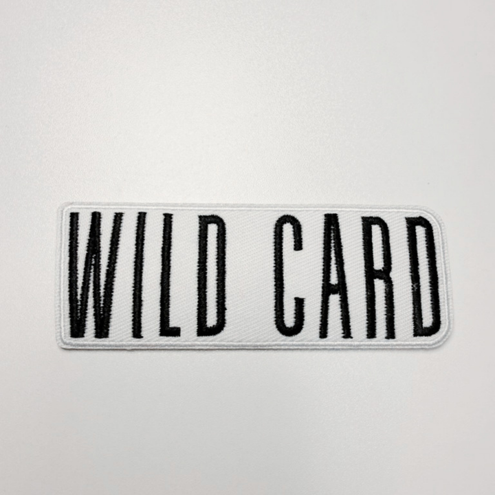 4" WILD CARD  -  Embroidered Hat Patch