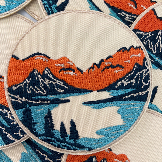 2 1/2" Round Scenic Patch -  Embroidered Hat Patch