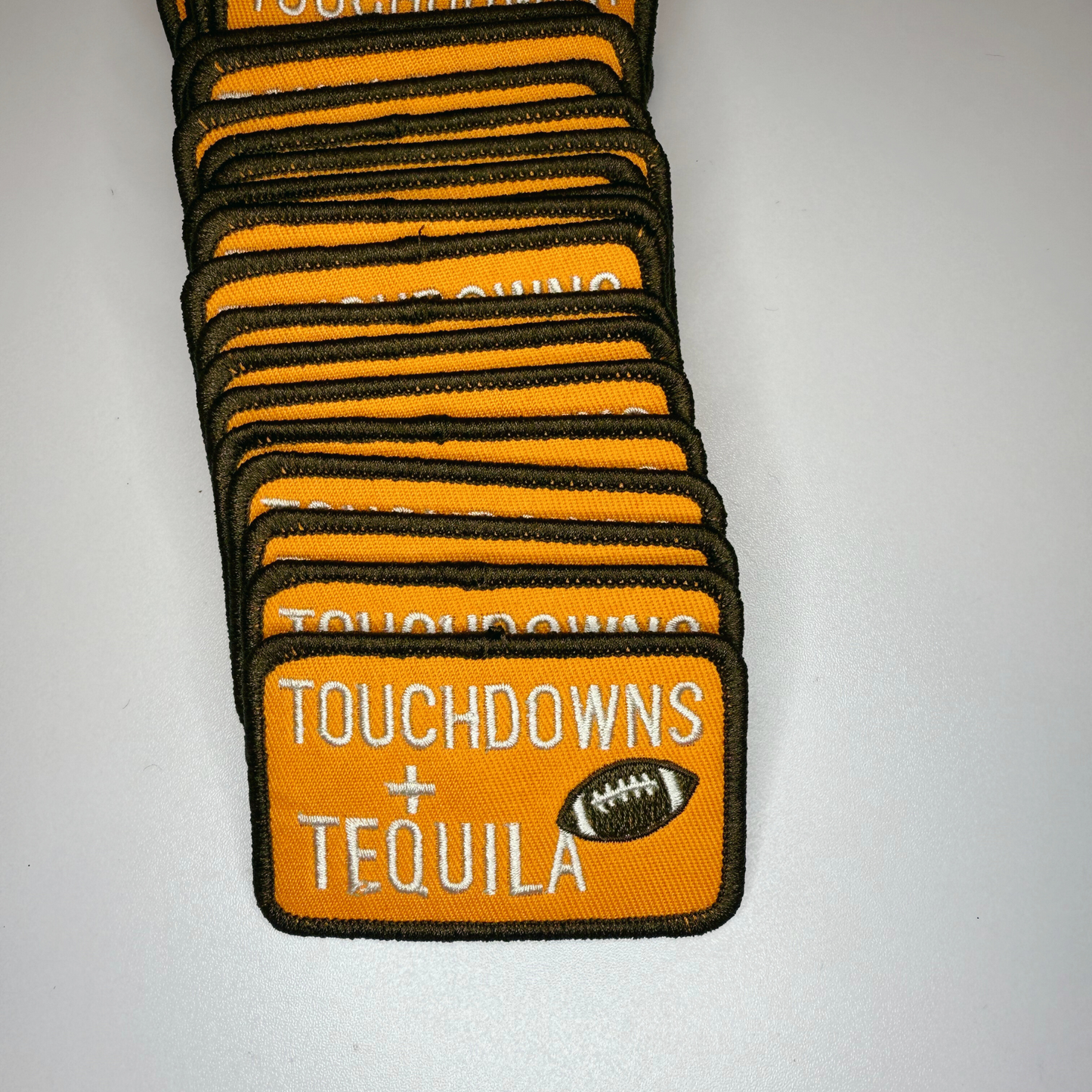 3" Touchdowns + Tequila in ORANGE -  Embroidered Hat Patch