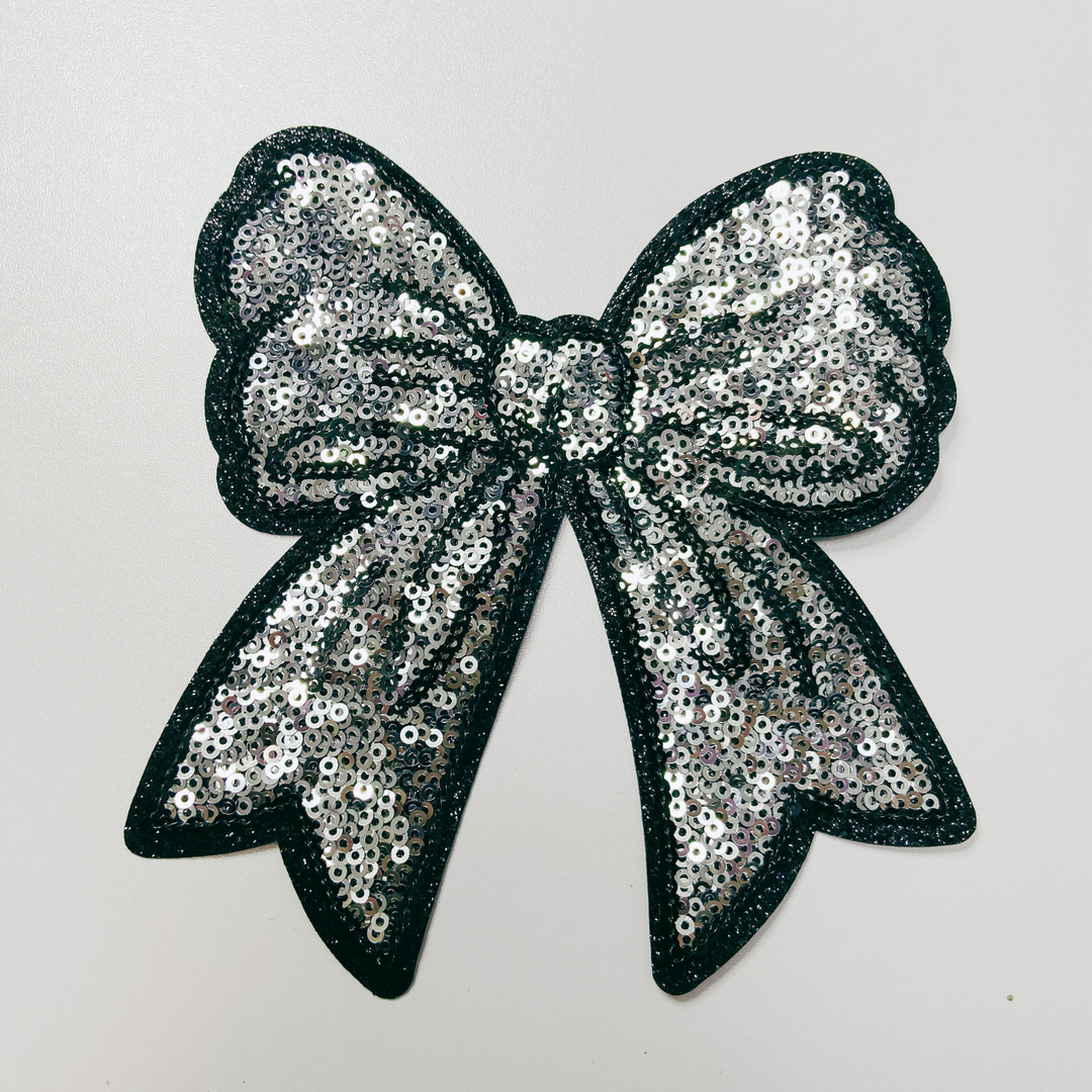 5.5" Sequin Bow - Sold in Sets of 2 - multiple color choices.  - SEQUIN Patch