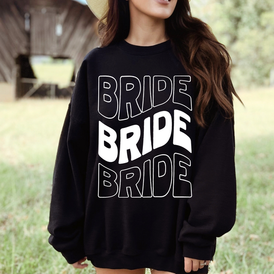 (shirt not included) Bride in White (11.5"w x 13.5"h) - Screen print Transfer