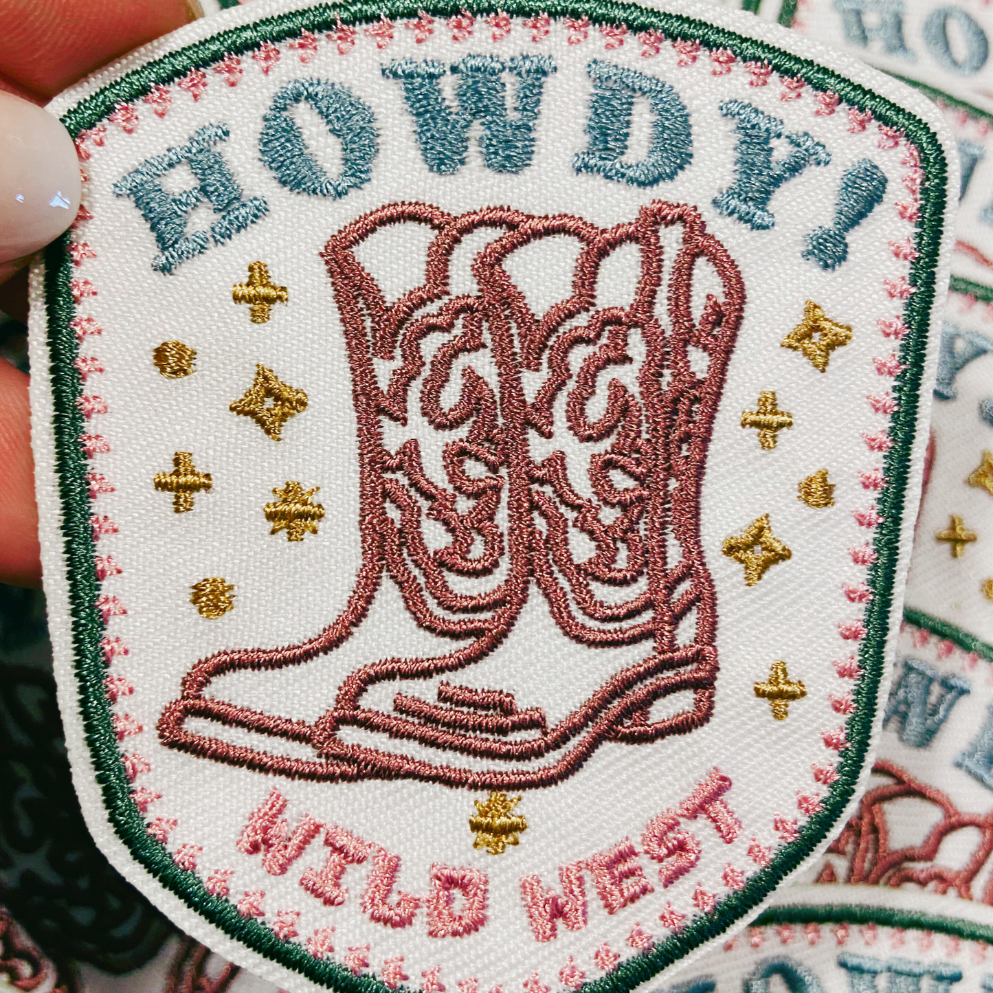 3"  Howdy Wild West -  Embroidered Hat Patch