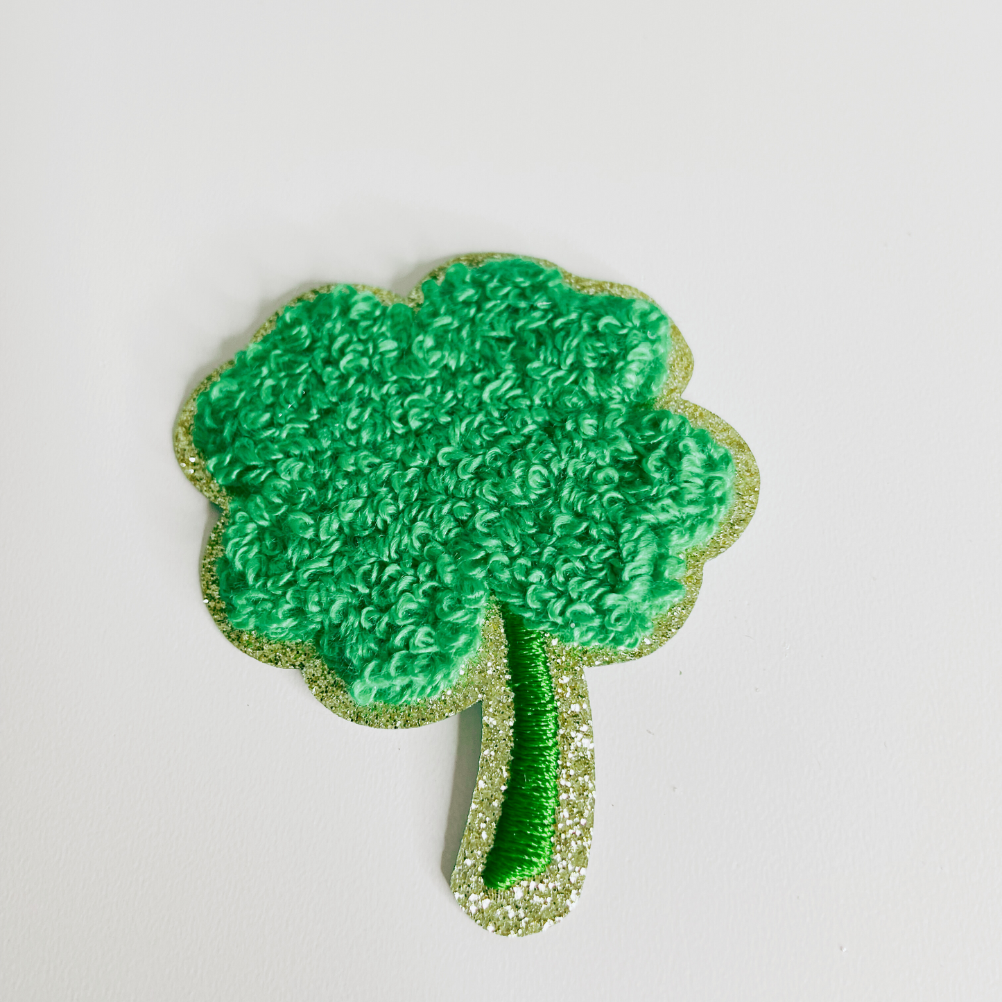 4 leaf Clover in Green - Chenille Patch