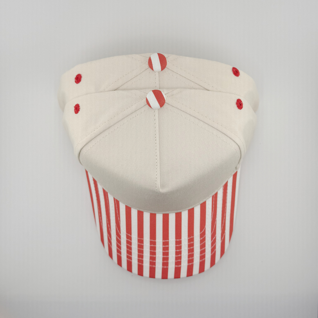 TEELUX - Cotton Structured Hat Blank -  SNAP BACK - RED / WHITE STRIPES