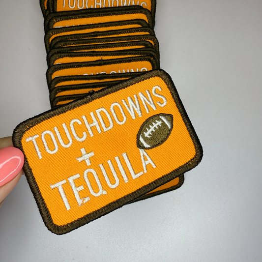 3" Touchdowns + Tequila in ORANGE - Embroidered Hat Patch
