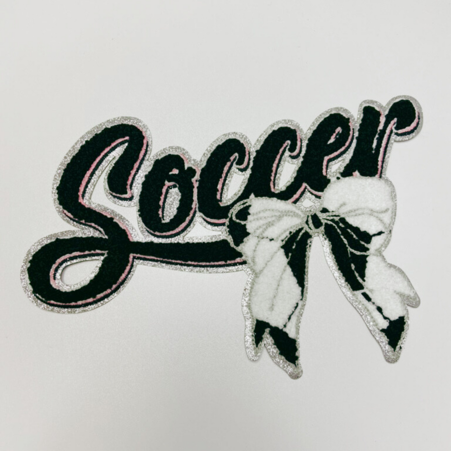 Soccer with Bow  - Chenille Patch