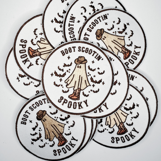 3" Boot Scootin' Spooky -  Embroidered Hat Patch