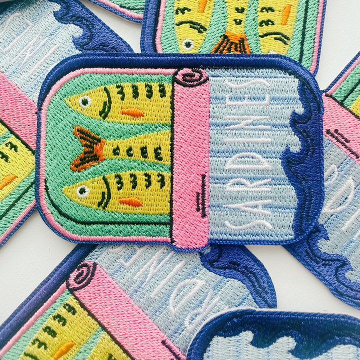 3" Sardines -  Embroidered Hat Patch