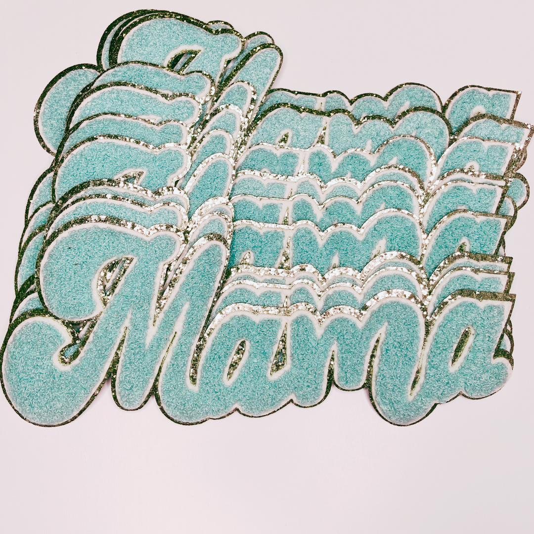 11" MAMA in Teal- Chenille Patch