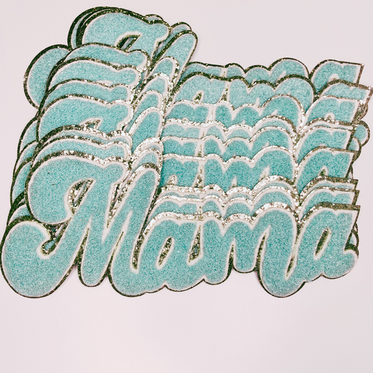 11" MAMA in Teal- Chenille Patch