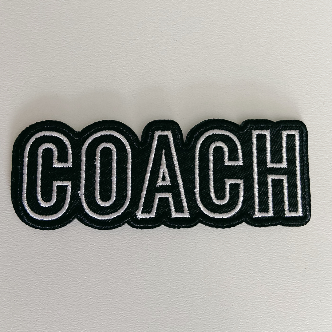 4" COACH in White &amp; Black -  Embroidered Hat Patch