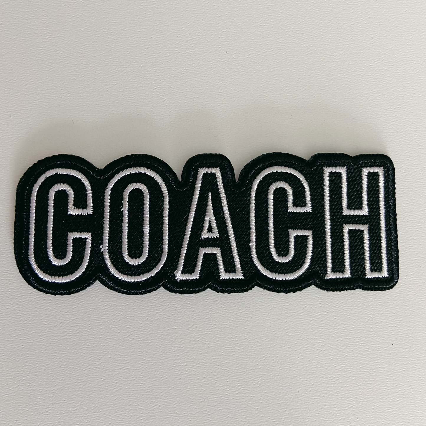 4" COACH in White & Black -  Embroidered Hat Patch