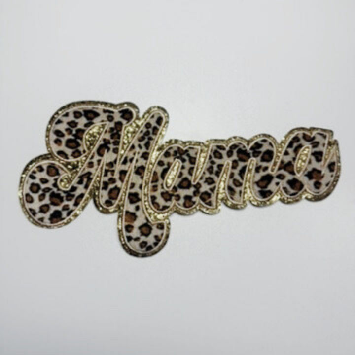 11" MAMA in Animal Print  - Chenille Patch