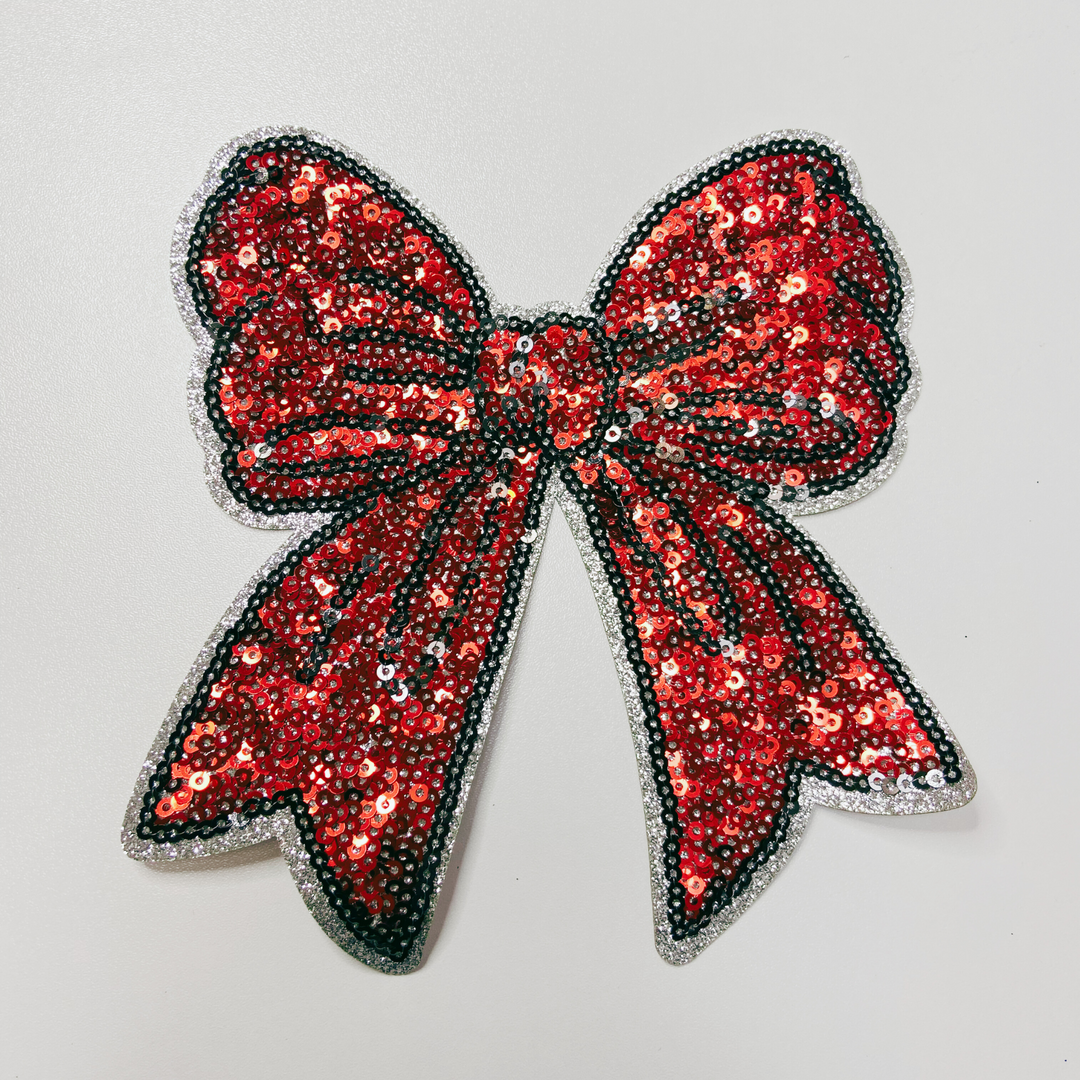 5.5" Sequin Bow - Sold in Sets of 2 - multiple color choices.  - SEQUIN Patch