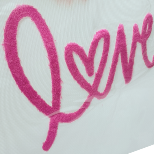 11" Love Script - Fuzzy Patch / Transfer ( COLD PEEL)