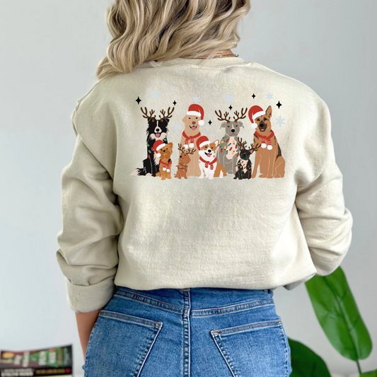 (Shirt not Included)  Dogs Christmas  -  Clear Film Transfer