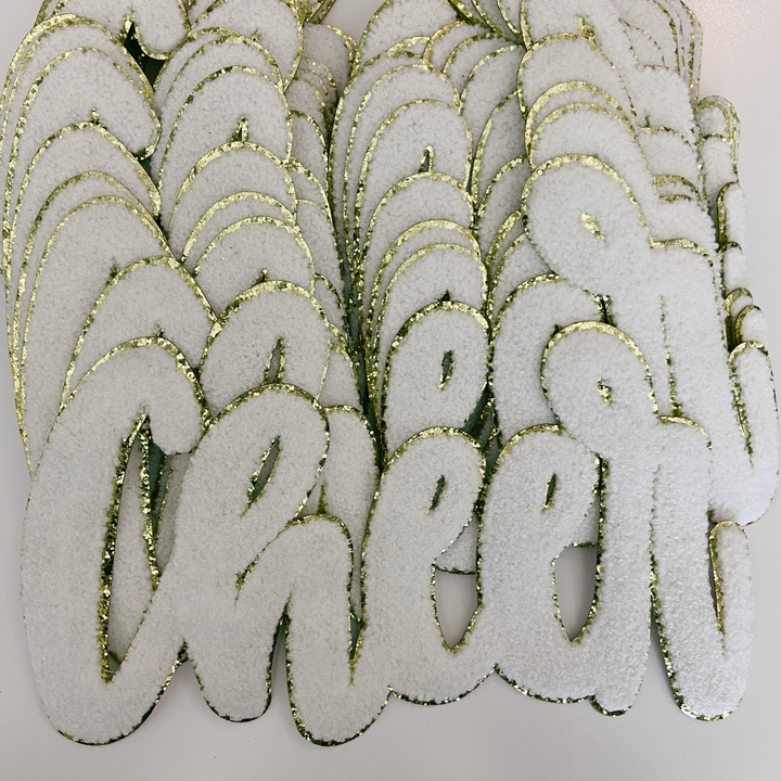 CHEER in White 10.5" wide - Chenille Patch
