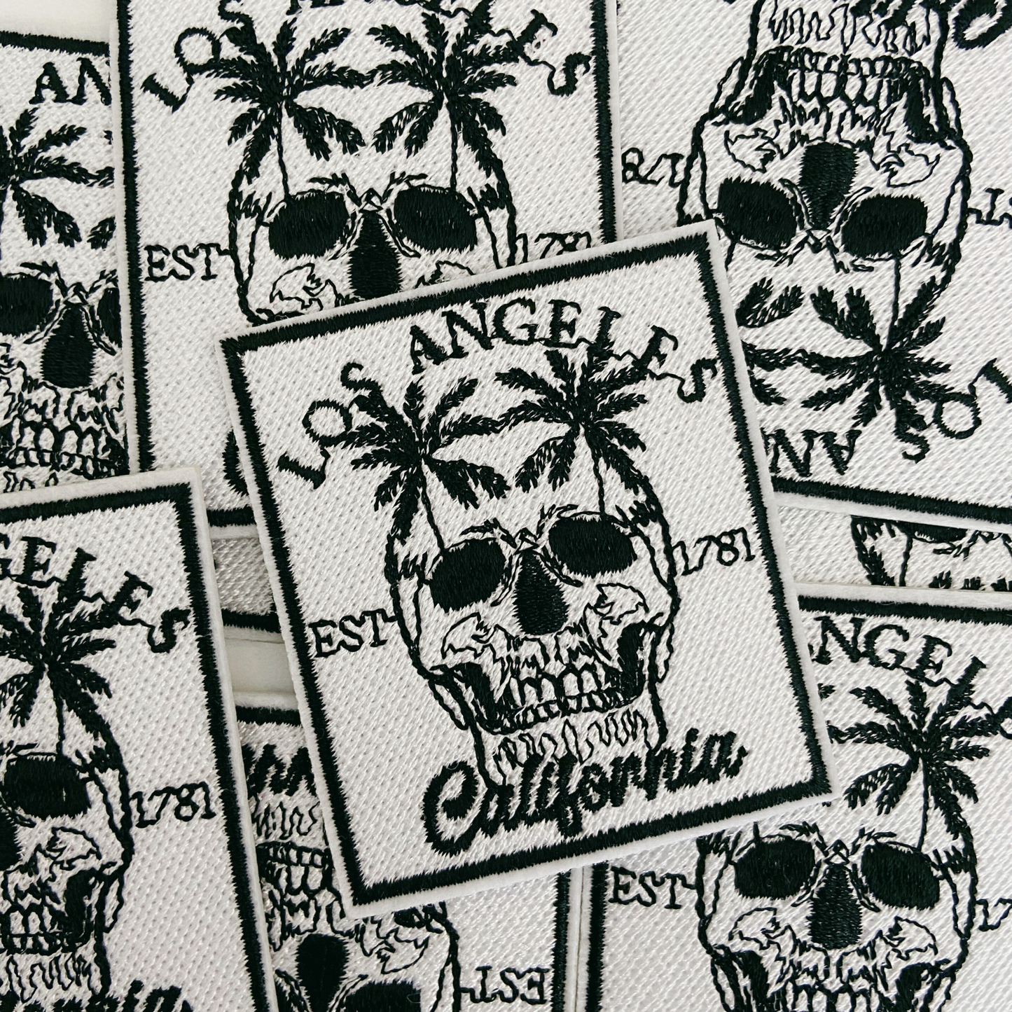 3" Los Angeles California Skelly -  Embroidered Hat Patch