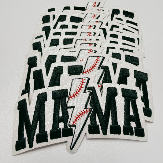 4” Baseball Mama -  Embroidered Hat Patch