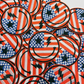 2"  Flag Smiley Face - USA  - Embroidered Hat Patch