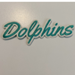 4" Dolphins in Teal w Sparkle  -  Embroidered Hat Patch