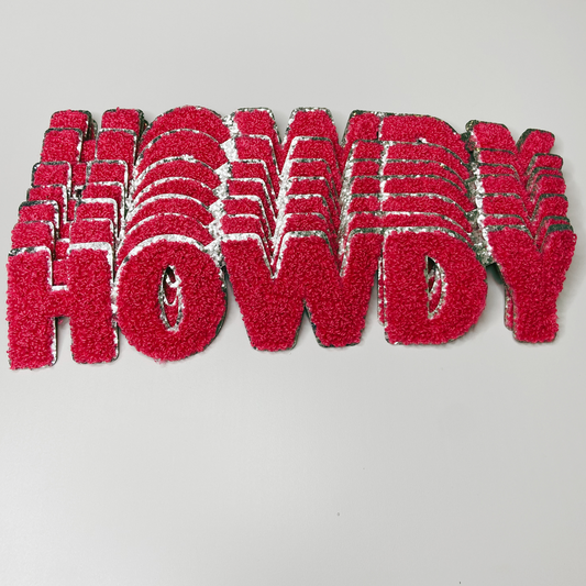 Howdy in Pink 10.5"- Chenille Patch