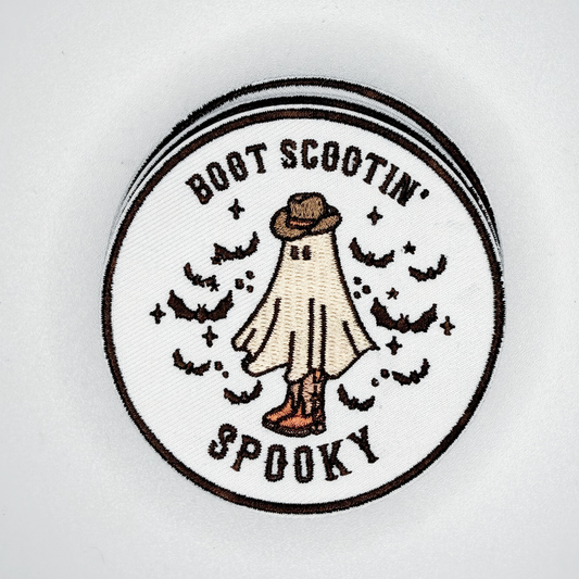 3" Boot Scootin' Spooky -  Embroidered Hat Patch