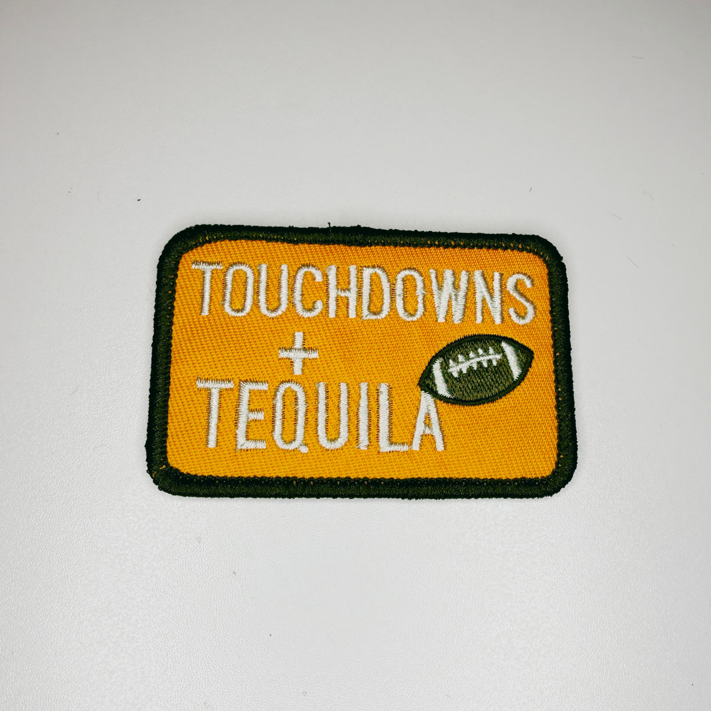3" Touchdowns + Tequila in ORANGE -  Embroidered Hat Patch