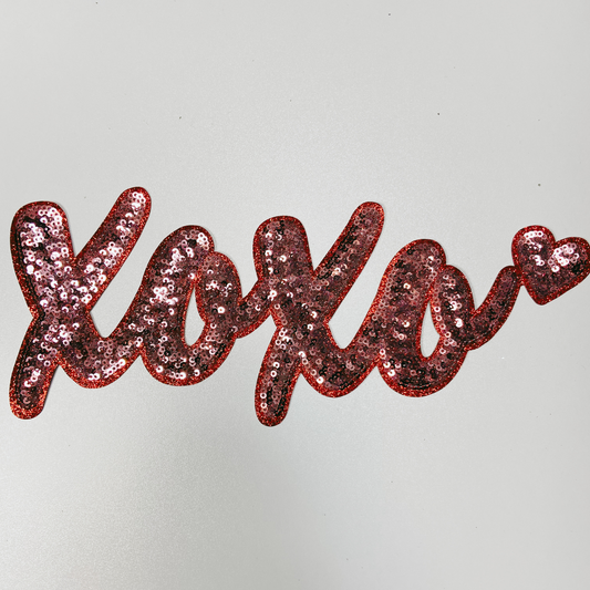 11” XOXO Sequin in Pink - Sequin Patch