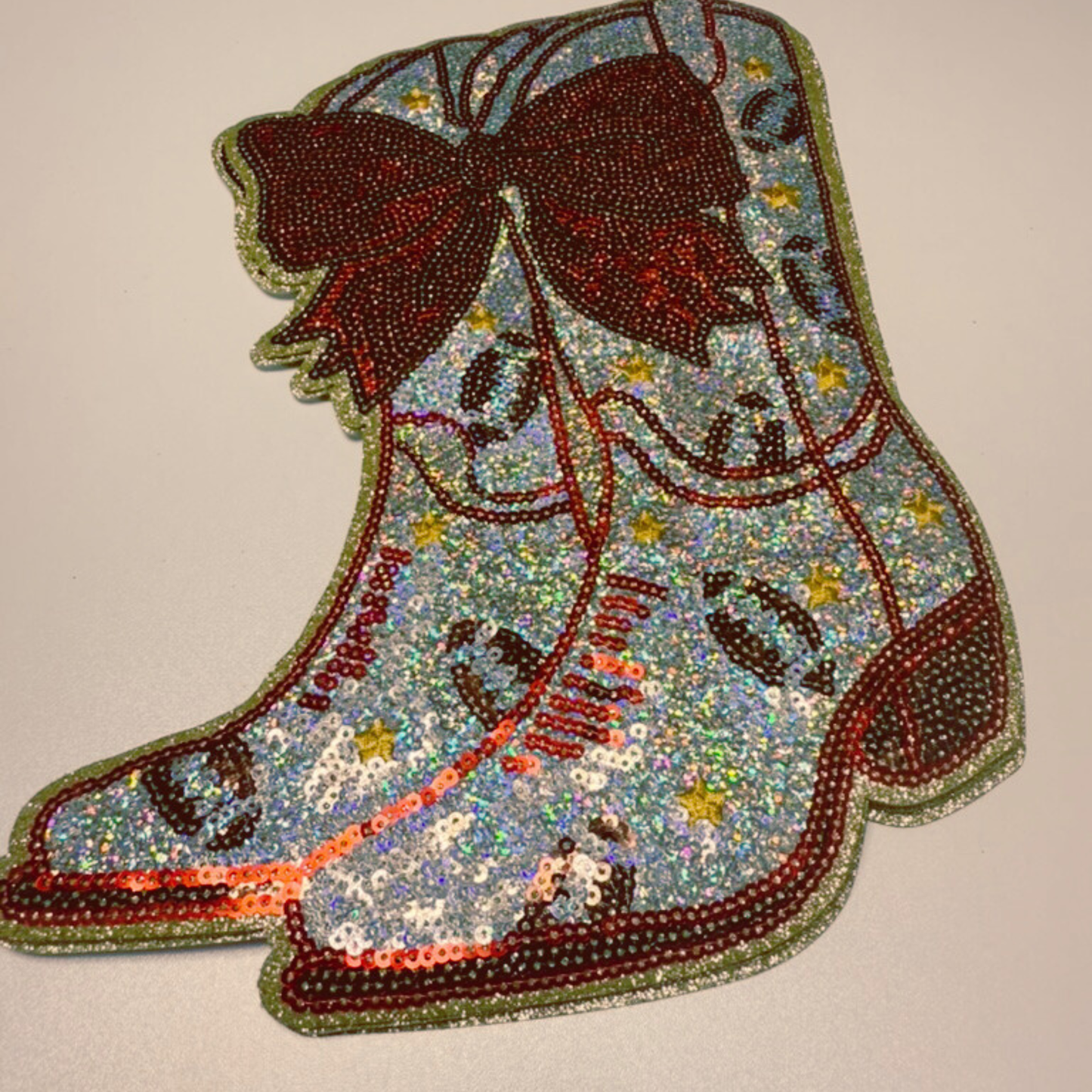10" Football Cowboy Boots  - Sequin Patch
