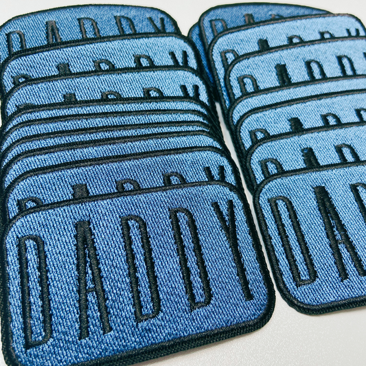 3" DADDY in Blue & BLACK- Embroidered Hat Patch (NEW)