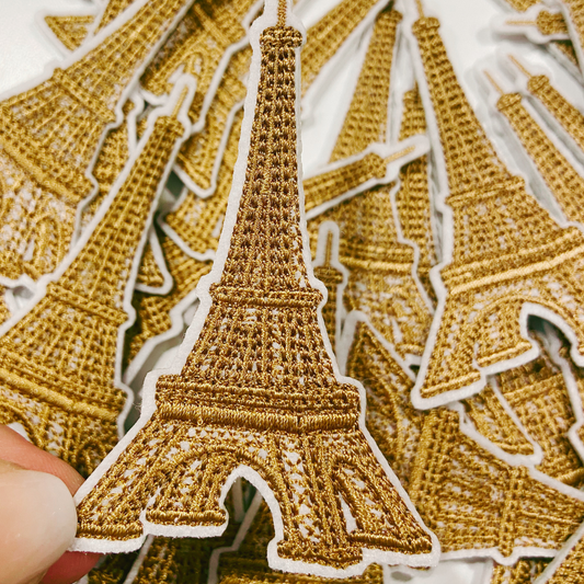 3" Eiffel Tower  -  Embroidered Hat Patch