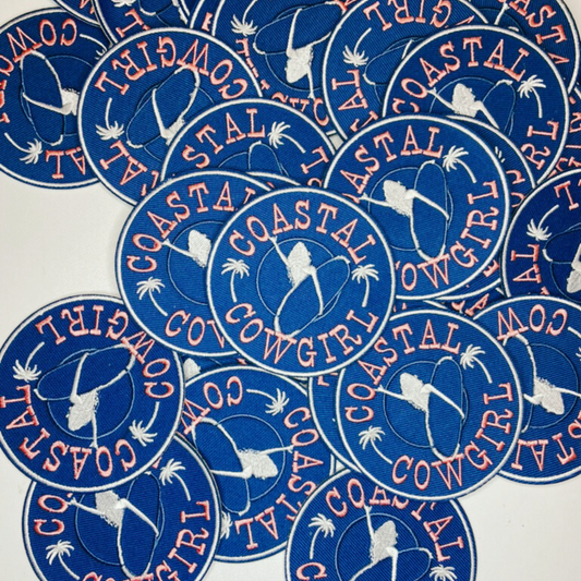 3" Coastal Cowgirl - Embroidered Hat Patch