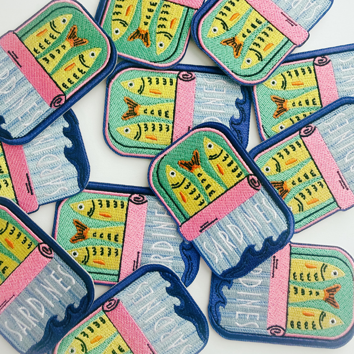 3" Sardines -  Embroidered Hat Patch