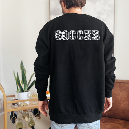 (shirt not included) SOCCER lettering in WHITE - Screen Print Transfer 